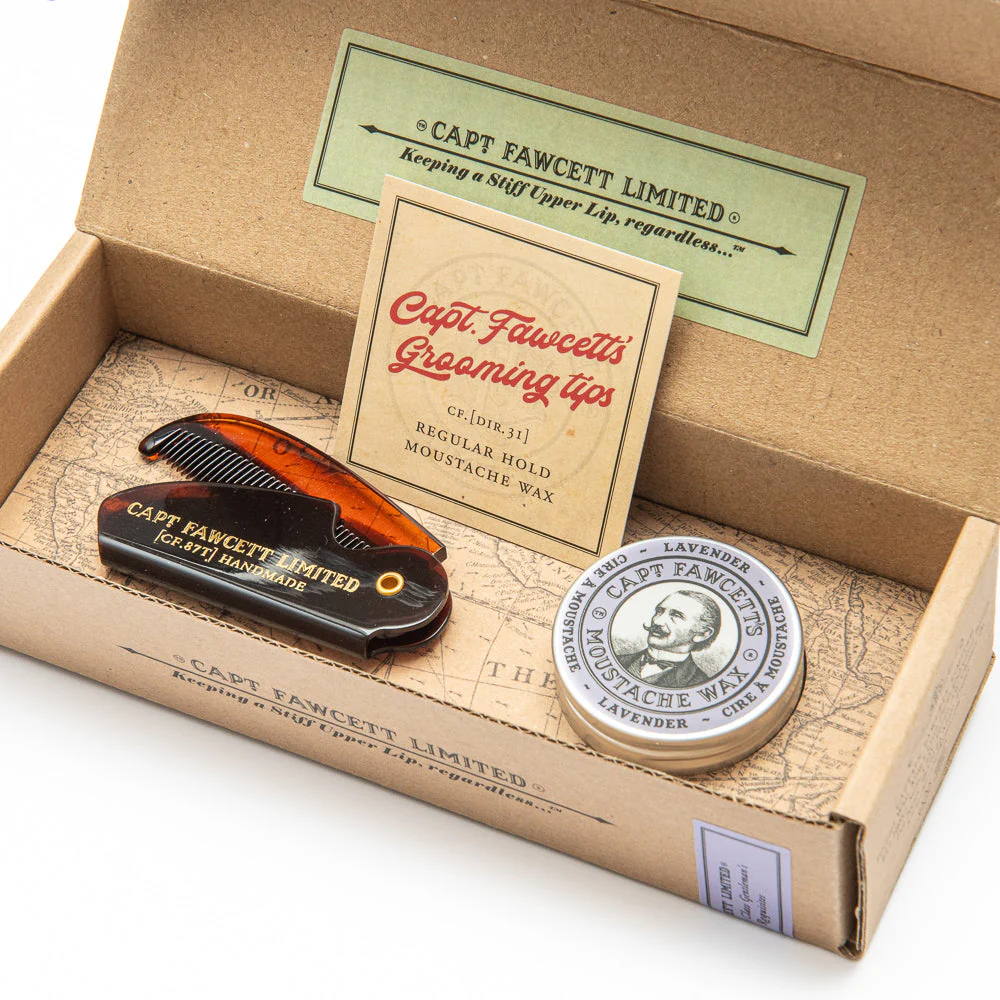 Captain Fawcett's Moustache Wax & Folding Pocket Comb Set - Image 6