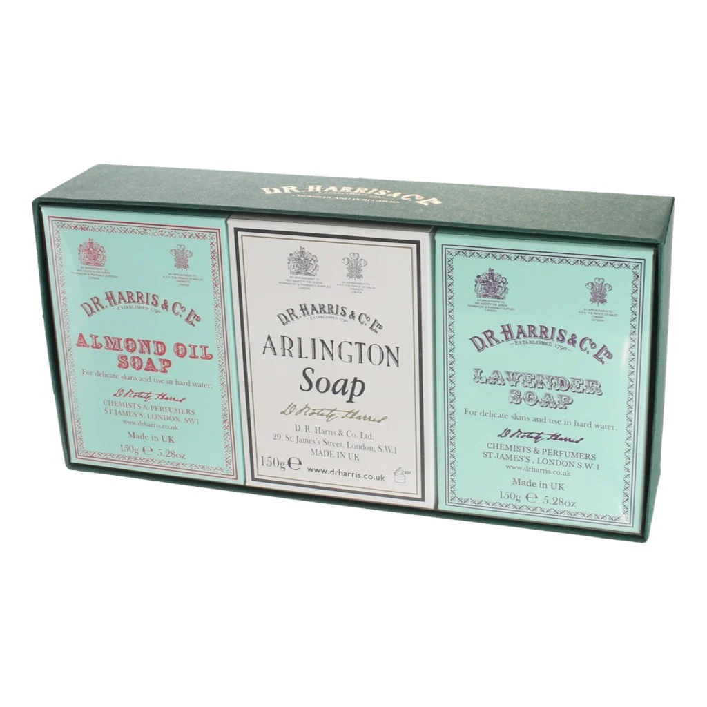 D.R. Harris Almond, Arlington and Lavender - Bath Soap Trio 150g