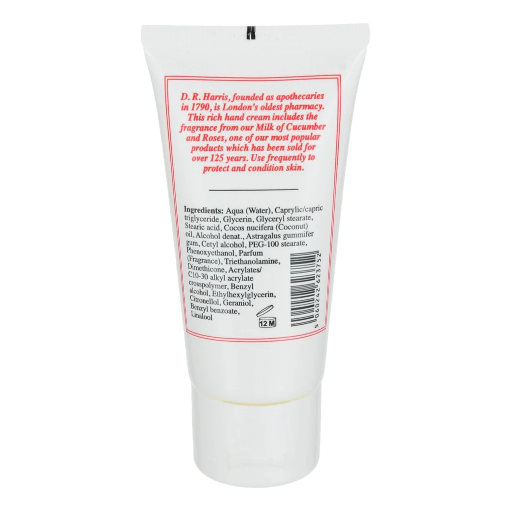 D.R. Harris Cucumber and Roses Hand Cream 50ml - Image 2