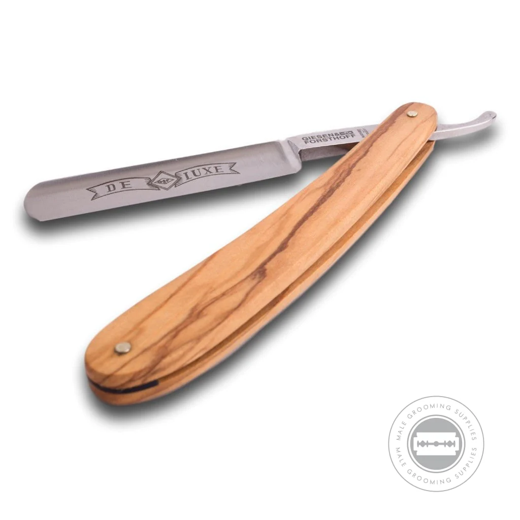 G&F Timor® Deluxe Razor 5/8 Carbon Steel with Olive Wood Handle - Image 3