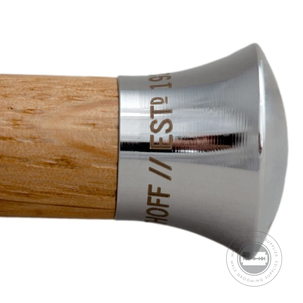 G&F Timor® Safety Razor 1920 – Solid Oak and Chrome-Plated Brass Handle (100mm) - Image 2