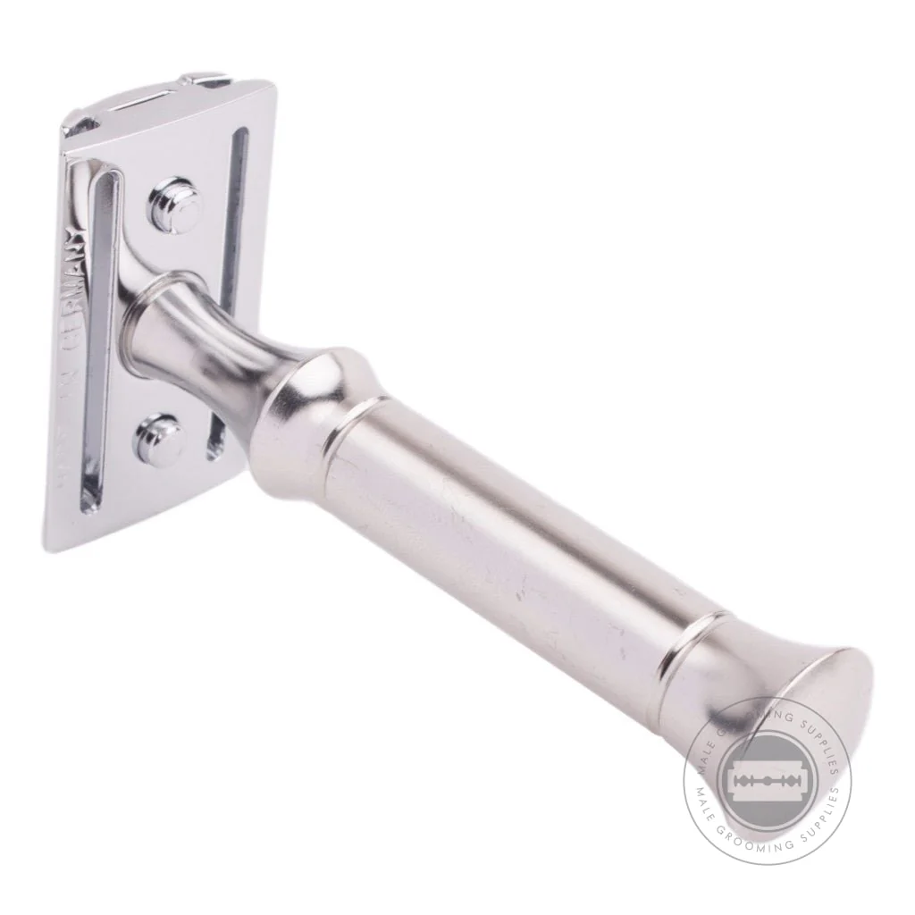 G&F Timor® Safety Razor 1920 with Short Stainless Steel Handle 80mm - Image 4