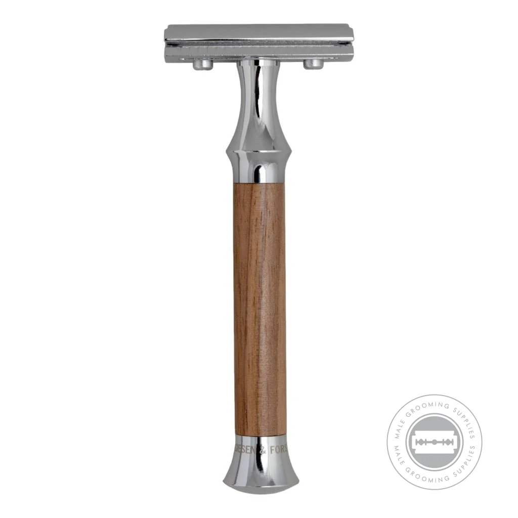 G&F Timor® Safety Razor 1920 with Walnut Handle 100mm