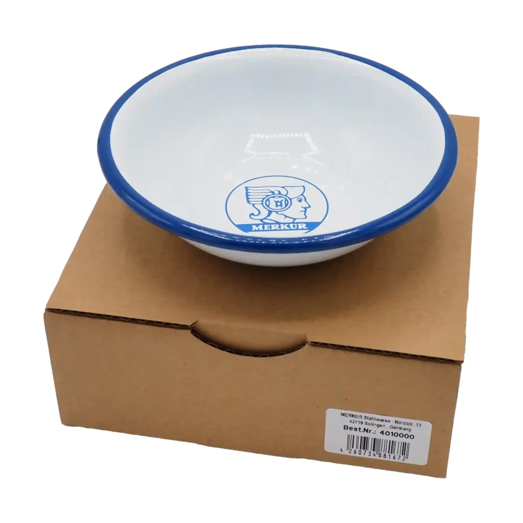 Merkur 4010 White & Blue Enamel Shaving Bowl - Image 3