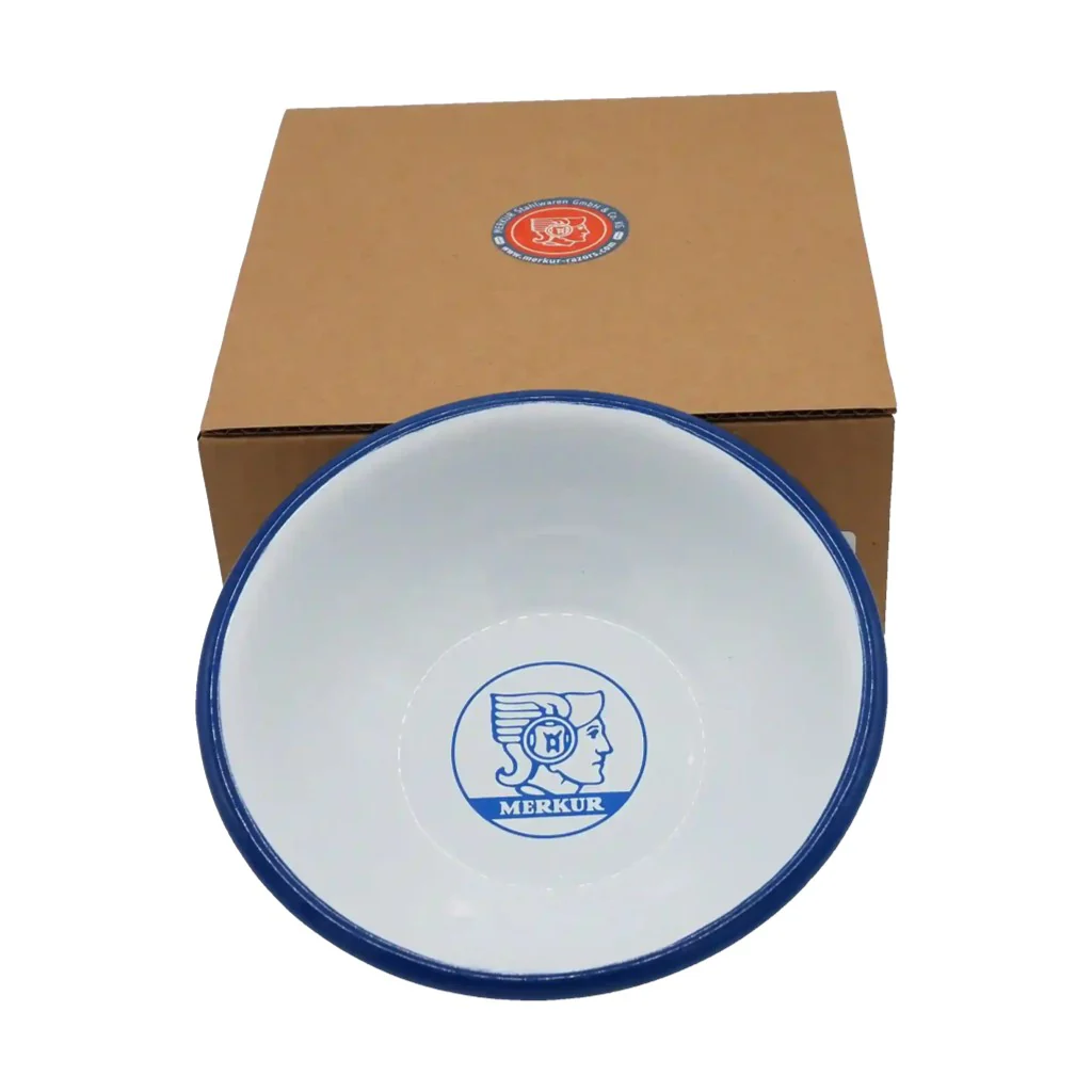 Merkur 4010 White & Blue Enamel Shaving Bowl - Image 4