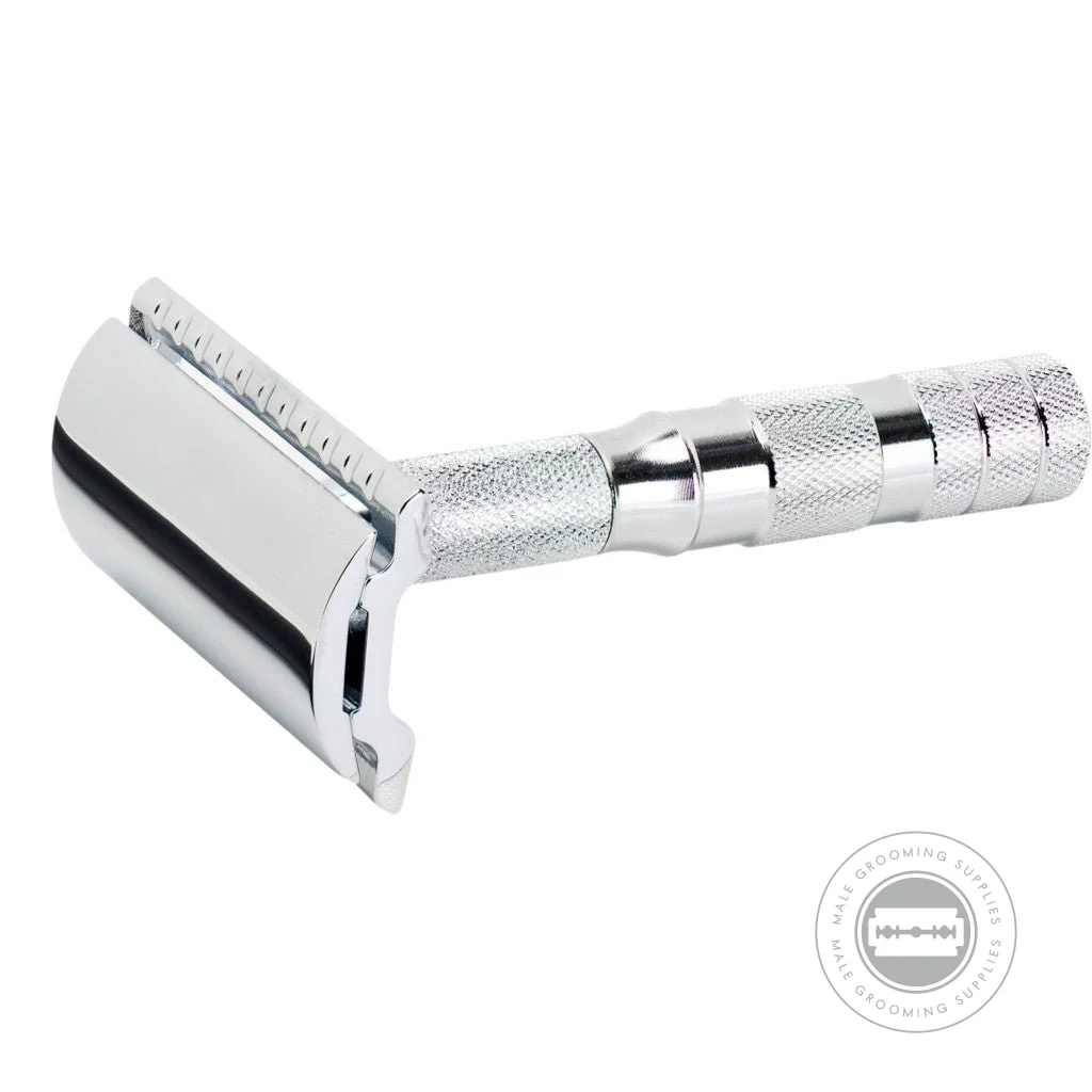 Merkur Closed Comb Travel Razor with Leather Case - Image 3