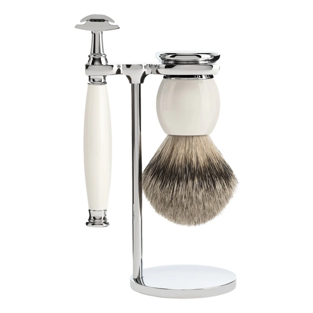 Muhle SOPHIST Porcelain Silvertip Safety Razor Shaving Set