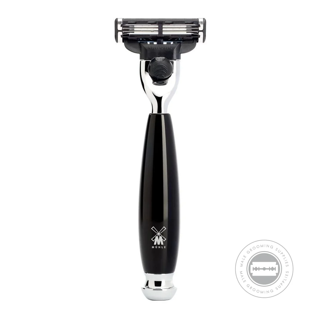 Muhle VIVO Black Resin Mach3 3 Piece Shaving Set - Image 3