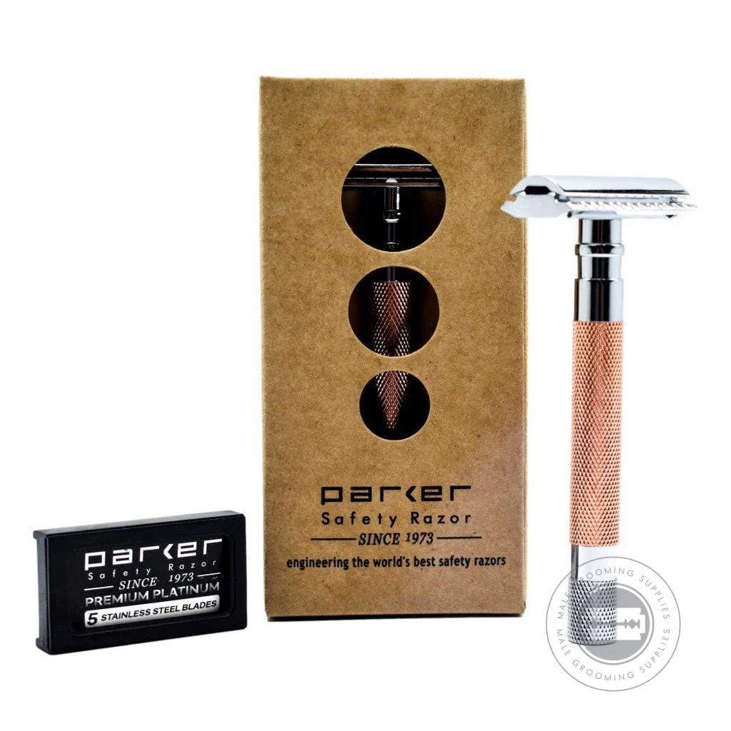 Parker 56R-RG Heavyweight Safety Razor - Rose Gold - Image 3