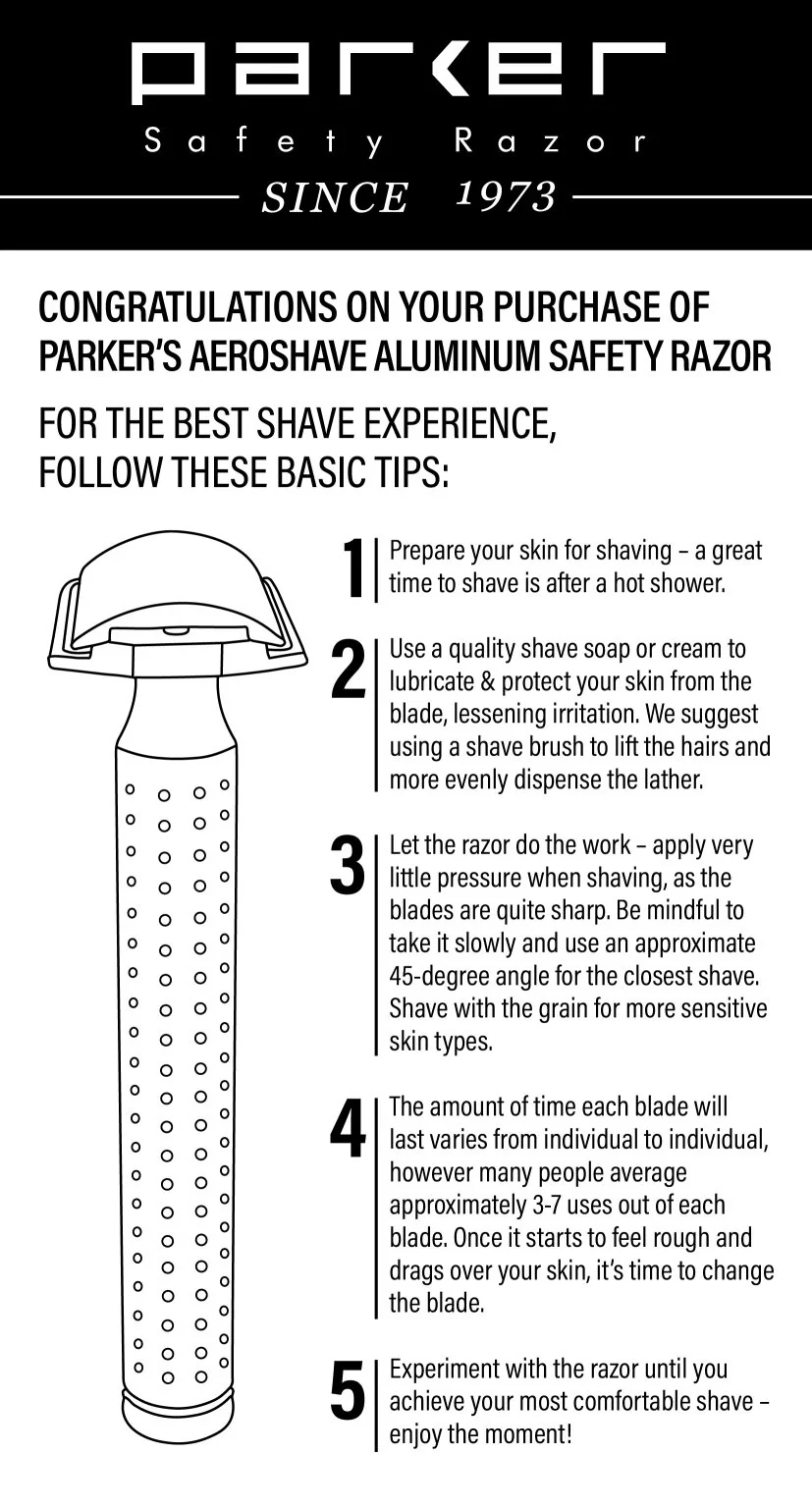 Parker AeroShave Aluminum Classic Length Safety Razor - Image 5