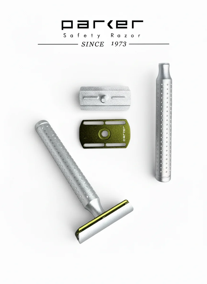 Parker AeroShave Aluminum Long Handle Safety Razor - Image 3