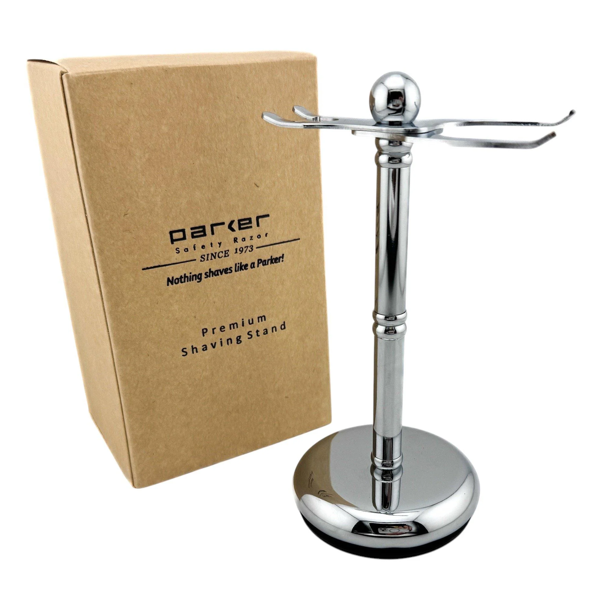 Parker Deluxe ADJUSTABLE Chrome Safety Razor & Shave Brush Stand - Image 4