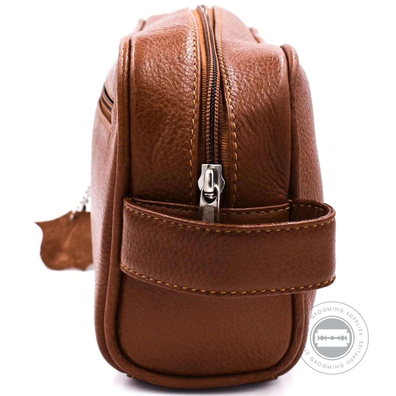 Parker Leather Large Saddle Dopp Kit - Image 2