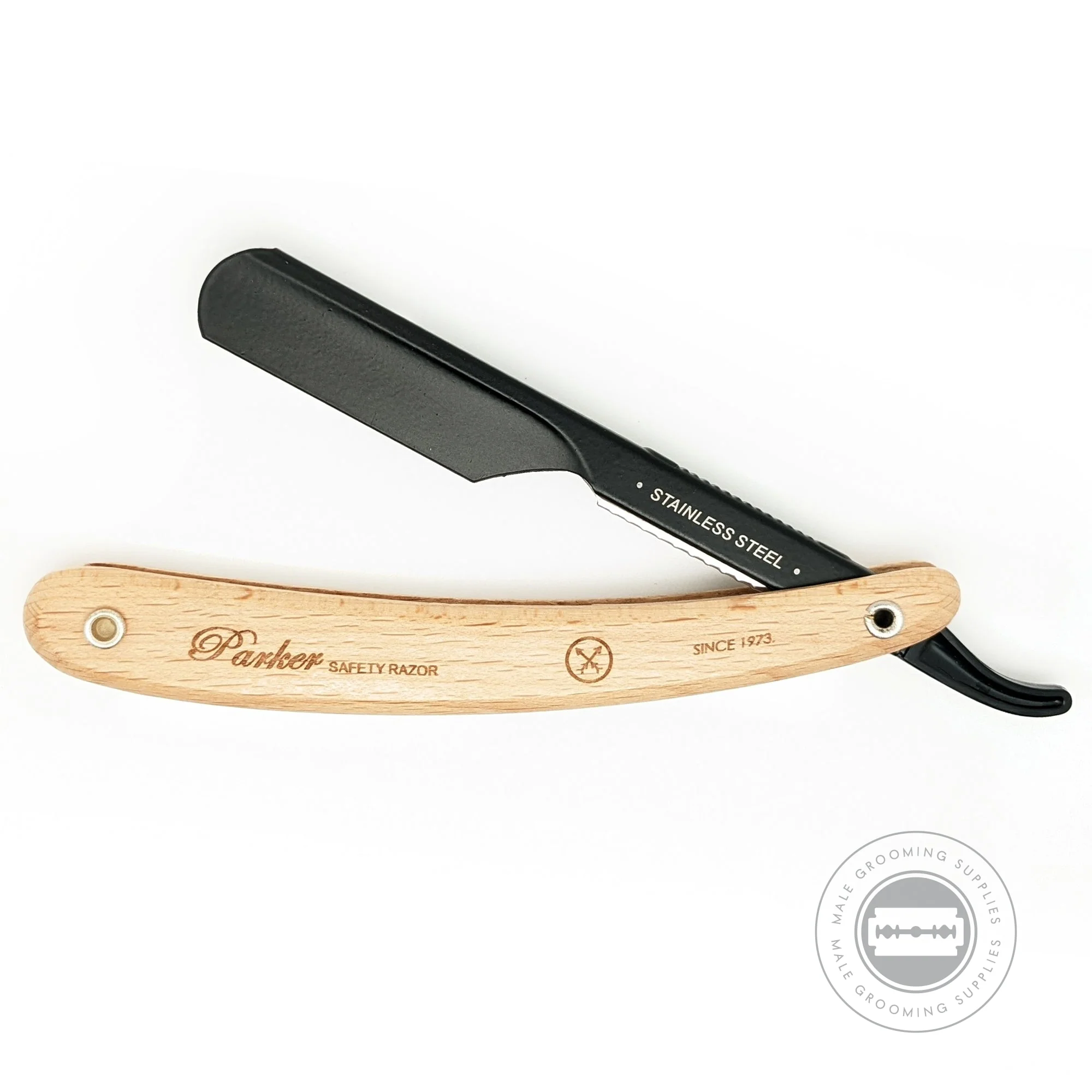 Parker PTPBA Pine Wood & Stainless Steel Barber Razor