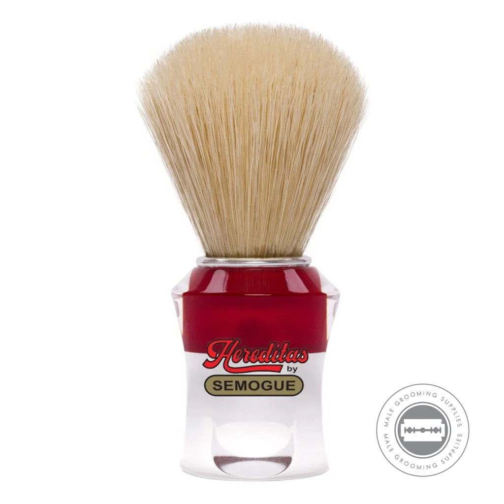 Semogue 610 Extra Boar Shaving Brush – Red & Clear Acrylic