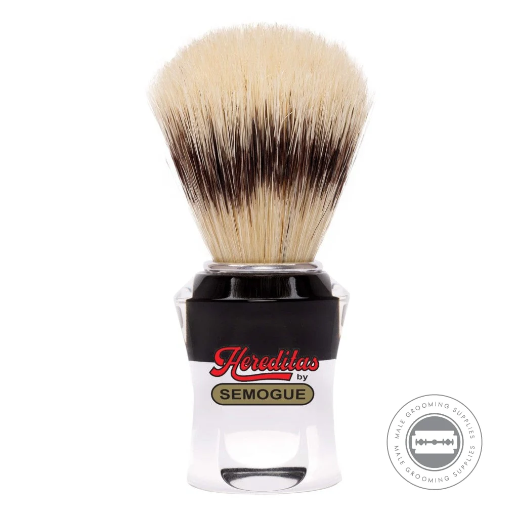Semogue 620 Extra IB Boar Shaving Brush β Black & Clear Acrylic
