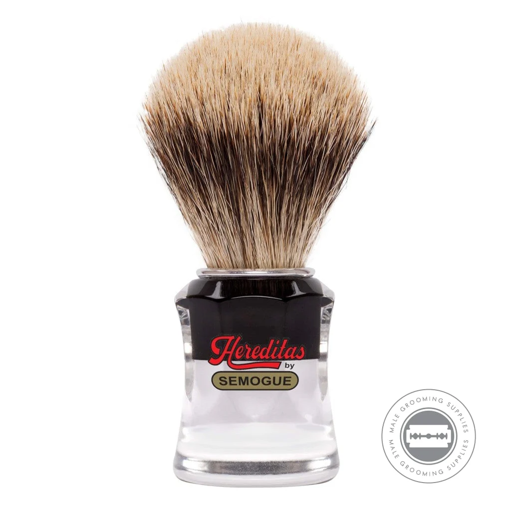 Semogue 730 HD Finest Badger Shaving Brush – Black & Clear Acrylic
