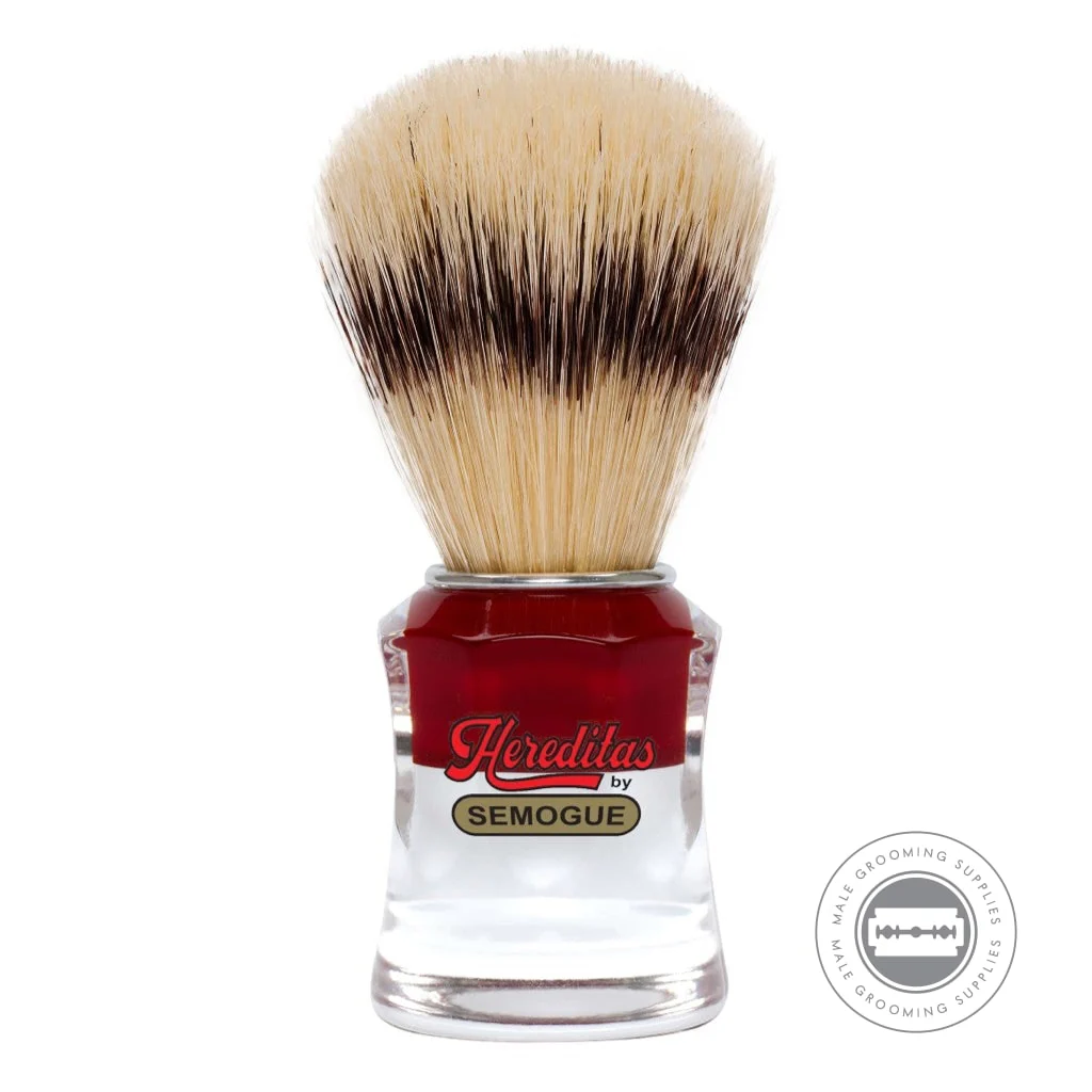 Semogue 830 Premium Boar Shaving Brush - Red & Clear Acrylic