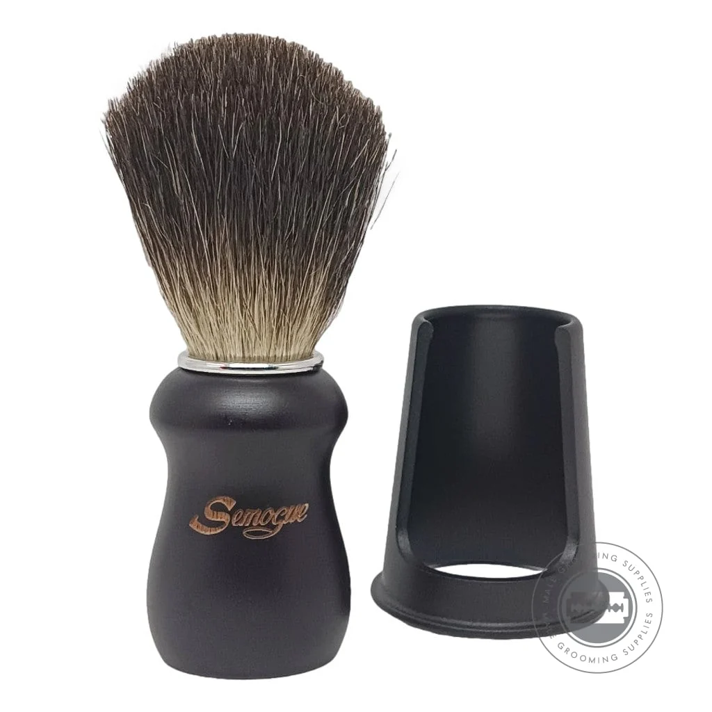 Semogue Pharos-C3 Pure Black Badger Shaving Brush – Black