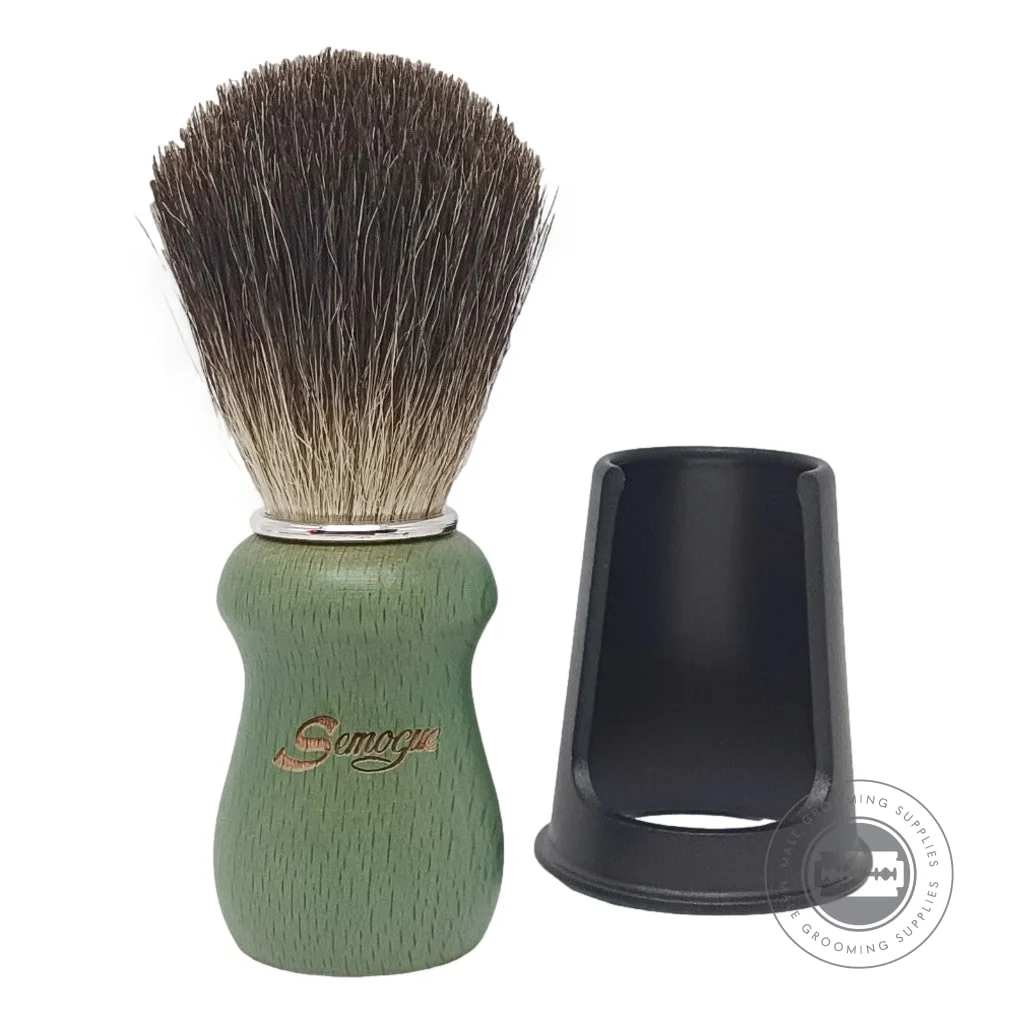 Semogue Pharos-C3 Pure Black Badger Shaving Brush – Ocean Green