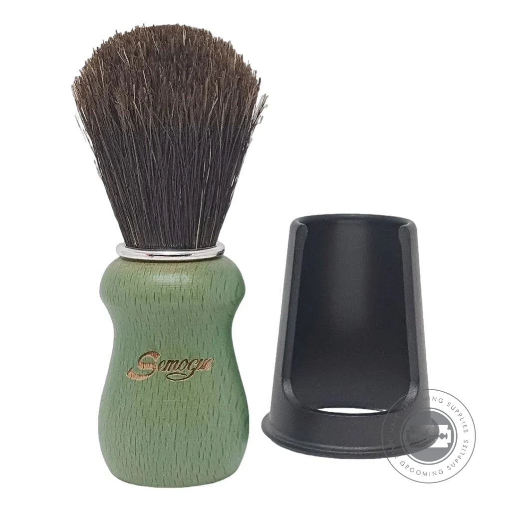 Semogue Pharos-C3 Pure Black Horse Shaving Brush – Ocean Green