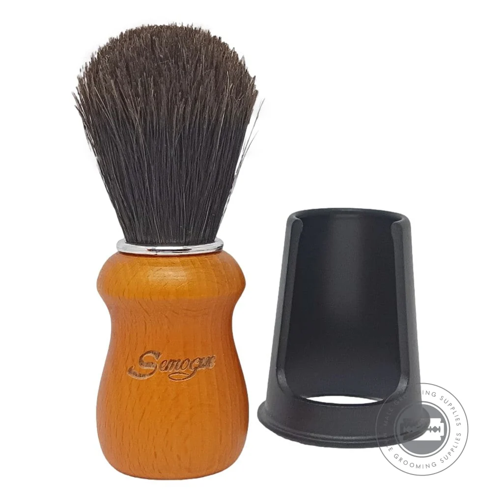 Semogue Pharos-C3 Pure Black Horse Shaving Brush – Yellow