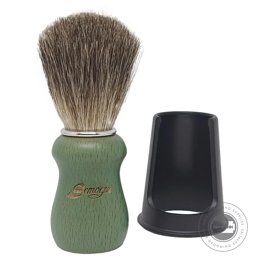 Semogue Pharos-C3 Pure Grey Badger Shaving Brush – Ocean Green